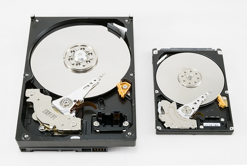 Hard disk drive inside view with magnets